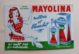 Ancien Buvard Publicitaire MAYOLINA Cirage, Nettoie Et Blanchit - Produits Ménagers