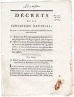 Decret De La Convention Nationale, Des 9e & 11e Jour De Nivôse L'an 2 De La République Française Une & Indivisible . - Décrets & Lois