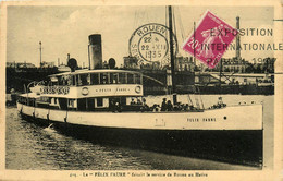 Rouen * Le Félix Faure Faisant Le Service Jusqu'à Le Havre * Bateau Vapeur - Rouen