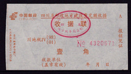 CHINA CHINE CINA SICHUAN  POSTAL ADDED CHARGE LABELS (ACL)  0.10 YUAN - Autres & Non Classés