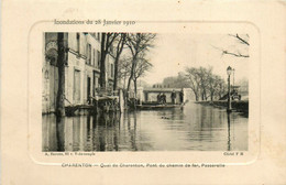 Charenton * Le Quai * Le Pont Du Chemin De Fer Et La Passerelle * Inondations Du 28 Janvier 1910 * Crue Inondation - Charenton Le Pont