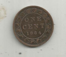 Monnaie , CANADA , Victoria , ONE CENT 1884 ,  2 Scans - Canada