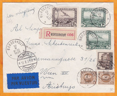 1931 - Enveloppe Recommandée PAR AVION De Borgerhout, Belgique Vers Vienne Wien VIA STRASBOURG, France - Cartas & Documentos