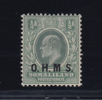 Somaliland Protectorate, SG O10a (Sc O11a), MLH "No Stop After M" Variety - Somalilandia (Protectorado ...-1959)