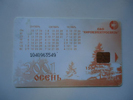 RUSSIA  COUNTRIES  USED CARDS CALENDAR 2001  2   SCAN - Noel