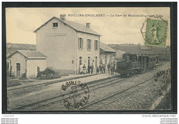 CPA 58 Moulins Engilbert La Gare Et Train Tramway Ligne De Saint Saulge à Moulins Engilbert - Moulin Engilbert