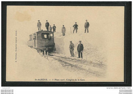 CPA 07 CFD Saint Agreve Congere De La Gare Et Le Train Tramway Ligne De La Voulte à Dunieres 5 Mars 1905 - Saint Agrève