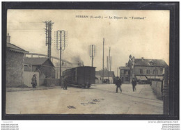 CPA 95 Persan Beaumont La Gare Et Le Train Tramway Ligne De Beaumont à Hermes - Persan