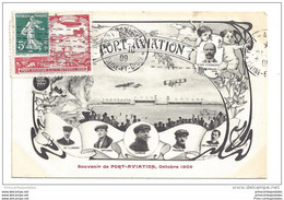 CPA Viry Chatillon Souvenir De Port Aviation Octobre 1909 + Vignette - Riunioni