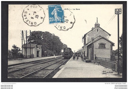 CPA 91 Angerville La Gare Et Le Train - Angerville