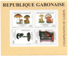 Gabon Gabun 1999 Bl. 102 Bloc Block Sheetlet Champignons Mushrooms Pilze Rare Scarce Flore Flora MNH** - Funghi