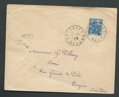 LSC Affra. Par Yvert N° 257 (1 ) Obli. Cad Valognes ( Manche ) 2/09/1929 -aoa19803 - Storia Postale
