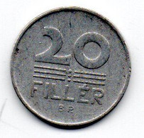 Hongrie -  20 Filler 1958 - TTB - Hungary