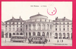 35 - RENNES----Le Theatre---tramway--animé-Etoile Rouge De La Poste - Rennes