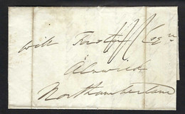 GRANDE BRETAGNE Préphilatélie 1833: LAC De White Hall Pour Northcumberland - ...-1840 Préphilatélie