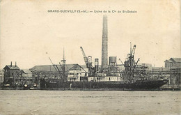 - Seine Maritime- Ref-C54- Le Grand Quevilly - Usine St Gobain - Industrie - Chauny - Aisne - Peniche Guy De Maupassant - Le Grand-Quevilly