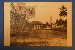 F4 GABON BELLE CARTE 1913 LIBREVILLE POUR DIJON FRANCE + SURCHARGES+ AFFRANCHISSEMENT PLAISANT - Covers & Documents