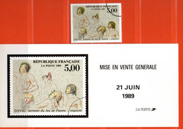 (L423) N° 2591 Serment Jeu De Paume David étiquette Annonce  + Une Valeur Paraoblitérée () Voir Description - Storia Postale