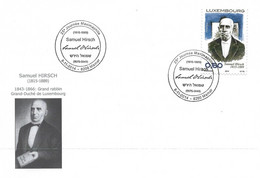 Luxembourg 2014 Cachet Spécial Mamer Samuel Hirsch 1815-1889 Rabin ¦ Rabbi ¦ Rabiner - Storia Postale