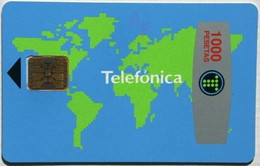 SPAIN : T004 1000 Ptas World Map (chip SI4) USED TESTCARD TARJETA DE PRUEBA - Autres & Non Classés