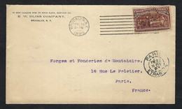 ETATS UNIS 1893: LSC  De Brooklyn (N.Y.) Pour La France, Affr. 5c - Lettres & Documents