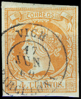 ESPAGNE / SPAIN / ESPAÑA 1860 Ed.52/Mi.44 Usado " VICH / BARCELONA " - Oblitérés
