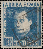 ESPAGNE / SPAIN / ESPAÑA 1939 Sello Benéfico 10c Azul José Antonio Certificado SEVILLA - Beneficiencia (Sellos De)