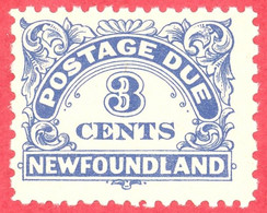Canada Newfoundland # J3 - 3 Cents - Mint N/H F - Dated  1939 - Postage Due /  Affranchissement  Dû - Fine Di Catalogo (Back Of Book)