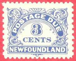 Canada Newfoundland # J3 A - 3 Cents - Mint N/H F/VF - Dated  1939 - Postage Due /  Affranchissement  Dû - Back Of Book