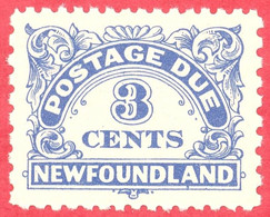 Canada Newfoundland # J3 A - 3 Cents - Mint N/H VF - Dated  1939 - Postage Due /  Affranchissement  Dû - Fin De Catalogue (Back Of Book)