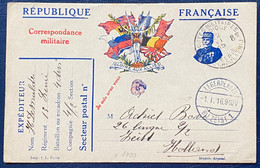 Carte Française Militaire! Obl "8bis Postes Militaires Belgique 8bis" !! Pour La Hollande "legerplaats Bu Zeist 1 " RRR - Armada Belga