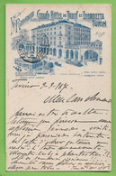 Torino - Grand Hôtel De Turin Et Trombetta Gruss Aus  Gare Ferrovia Tramway Railway Philately Italia - Bares, Hoteles Y Restaurantes