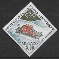 Monaco PA 83** Essai De Couleur Non Dentelé. Jeux Olympiques D'hiver, Bobsleigh. - Variétés