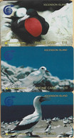 Ascension - GPT, 2CASA/B/C, Set Of 3 Cards, White/Fairy/Frigate Bird, 5/10/15£, 1991, Used - Islas Ascensión