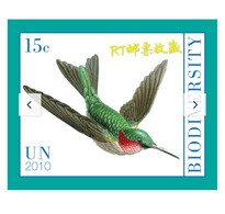 United Nations UN New York 2010 - One International Year Of Biodiversity Bird Nature Animal Birds Fauna Stamp MNH - Neufs