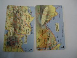 EGYPT  2  USED CARDS MAP AND MONUMENTS - Aegypten