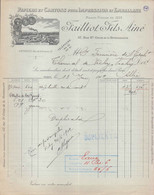FACTURE 1937- FAILLIOR PAPIERS CARTONS POUR IMPRESSION ET EMBALLAGE - USINE A CONTY SOMME - MAISON FONDDE EN 1834 - Imprimerie & Papeterie