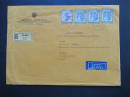 Der Vorsitzende Des Bundesrates 1980 Flugpost Nach Atlanta Einschreiben Wien Parlament An Shaul Ladany Social Philately - Storia Postale