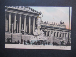 Österreich 1909 AK Wien I Parlaments Brunnen Verlag P. Leclerc Nach Budapest Gesendet Mit Ank. Stempel - Vienna Center