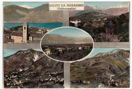 Delcampe - SALUTI DA MUSADINO VALTRAVAGLIA - PORTO VALTRAVAGLIA - LUINO - VARESE - 1958 - VEDUTE - Primi Colori - Luino