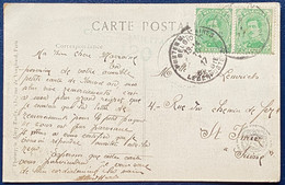 Carte Albert 1er N°137 Obl "2 Postes Militaires Belgique 2" & Transit PMB Neutre Pour La Suisse Censure Militaire 120 - Belgische Armee