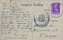 1939 , CUENCA , T.P. CIRCULADA A BILBAO , MARCA DE CENSURA MILITAR DE CUENCA , CATEDRAL - CAPILLA - Storia Postale