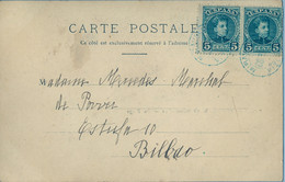 1903 VIZCAYA , T.P. CIRCULADA A BILBAO , CARTERIA ESPECIAL DE MIRAVALLES , RARA - Brieven En Documenten