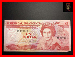 East - Eastern Caribbean 1 $  1986 P. 17  *L*   "ST. Lucia"   Missing Corner  VF \ XF - Caraibi Orientale