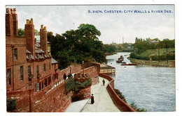 Ref 1441  - Early Postcard - City Walls & River Dee - Chester Cheshire - Chester