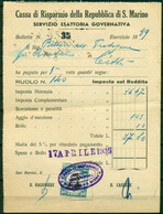 V6721 SAN MARINO 1935 Delfico 10 C. Usato Come Fiscale Su Ricevuta Esattoriale 17 Apr 1939, Ottime Condizioni - Lettres & Documents