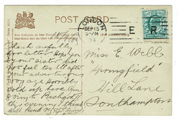 Ref 1442 - 1903 Postcard - Fishing Smack Boat At Bradda Head Port Erin Isle Of Man - London Bickerdike Postmark - Covers & Documents