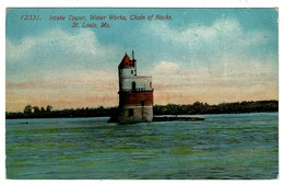 Ref 1442 - Early USA Postcard - Intake Tower Water Works Chain Of Rocks - St Louis Missouri - St Louis – Missouri