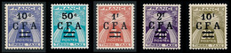 REUNION 1949-50 - Yv. Taxe 36 37 38 39 Et 42 NEUF   Cote= 3,75 EUR - Type Gerbes. TIMBRE-TAXE (5 Val.)  ..Réf.FRA29166 - Timbres-taxe