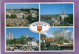 NORWICH A Fine City  The Market Place  Norwich Cathedral  Hay Hill  Pulls Ferry Ansd Wherry  Coat Of Arms - Norwich